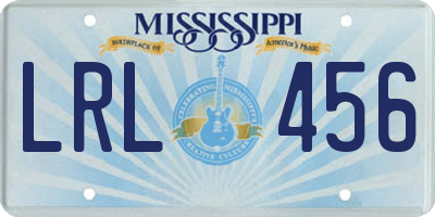 MS license plate LRL456