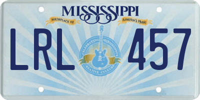 MS license plate LRL457