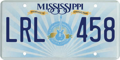MS license plate LRL458