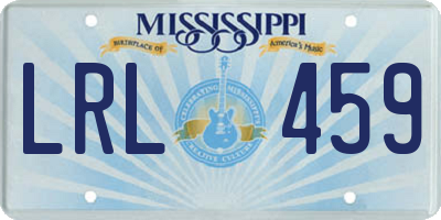 MS license plate LRL459