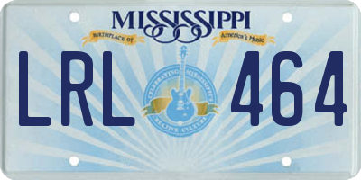 MS license plate LRL464