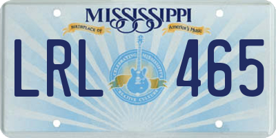 MS license plate LRL465