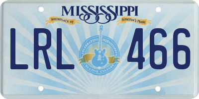MS license plate LRL466