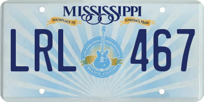 MS license plate LRL467