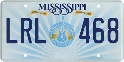 MS license plate LRL468