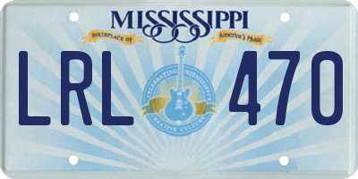 MS license plate LRL470