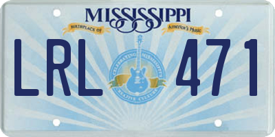 MS license plate LRL471