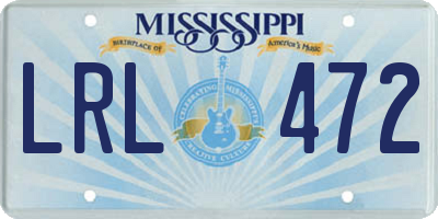 MS license plate LRL472