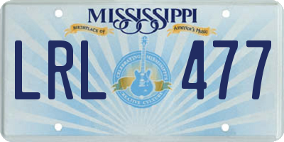 MS license plate LRL477