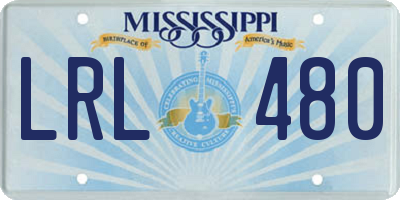 MS license plate LRL480