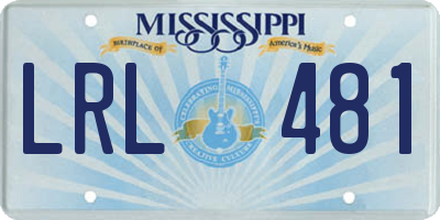 MS license plate LRL481