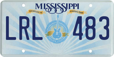 MS license plate LRL483