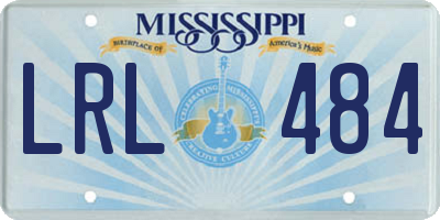 MS license plate LRL484