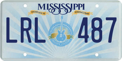 MS license plate LRL487