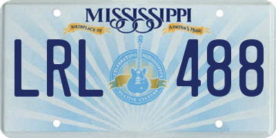 MS license plate LRL488