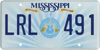 MS license plate LRL491