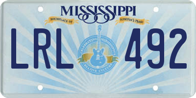 MS license plate LRL492