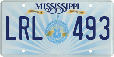 MS license plate LRL493