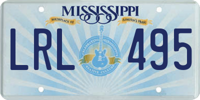 MS license plate LRL495