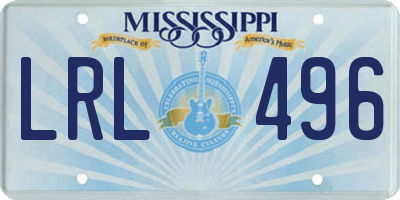 MS license plate LRL496