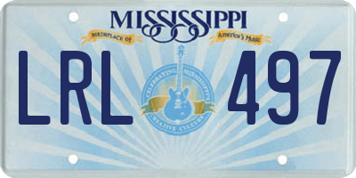 MS license plate LRL497
