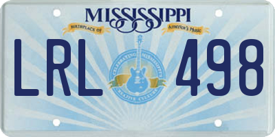 MS license plate LRL498