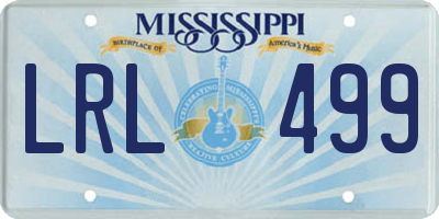 MS license plate LRL499