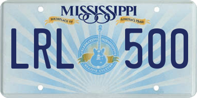 MS license plate LRL500