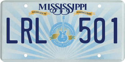 MS license plate LRL501