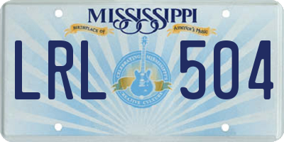 MS license plate LRL504