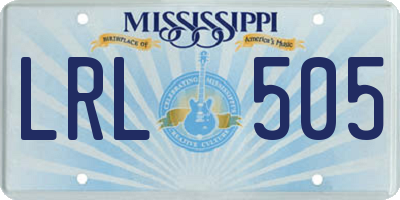 MS license plate LRL505