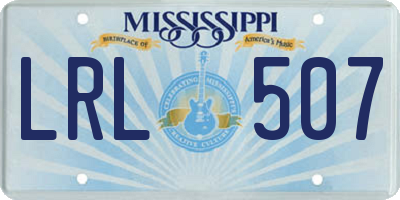 MS license plate LRL507