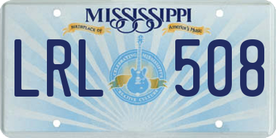 MS license plate LRL508