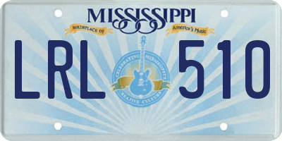 MS license plate LRL510