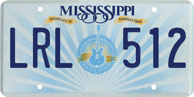 MS license plate LRL512