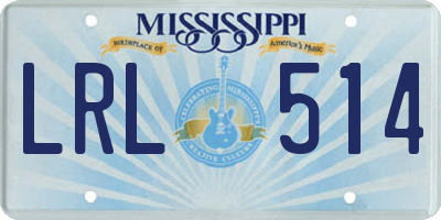 MS license plate LRL514