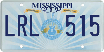 MS license plate LRL515