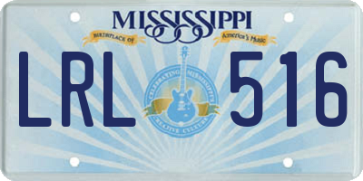 MS license plate LRL516