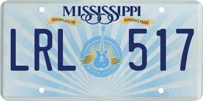 MS license plate LRL517