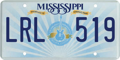 MS license plate LRL519