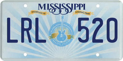 MS license plate LRL520