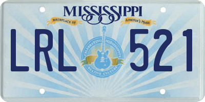 MS license plate LRL521