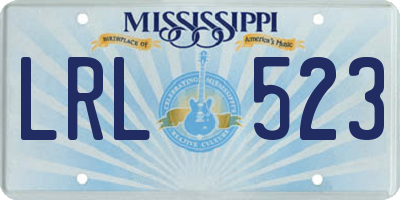 MS license plate LRL523