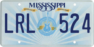 MS license plate LRL524