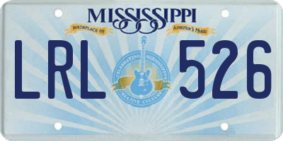 MS license plate LRL526