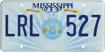 MS license plate LRL527