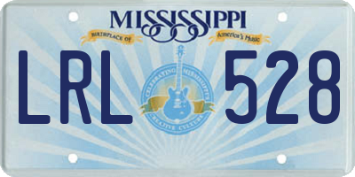 MS license plate LRL528