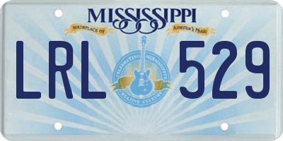 MS license plate LRL529