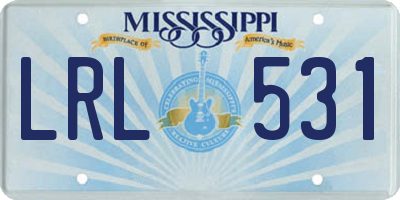 MS license plate LRL531
