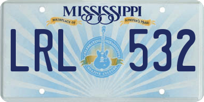 MS license plate LRL532